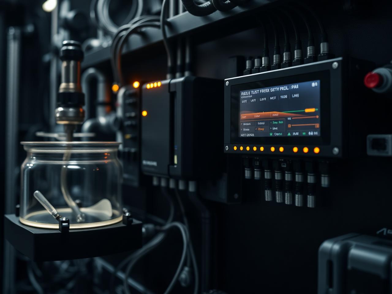 Instrumentação utilizada nas demonstrações práticas de controle de processos.